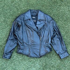 Wilsons Leather Black Moto Jacket